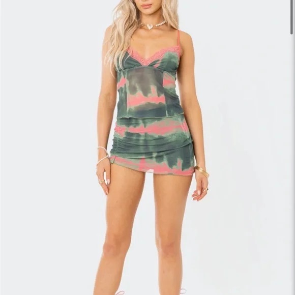 Edikted Mesh Pink and Green Set - Picture 2 of 2